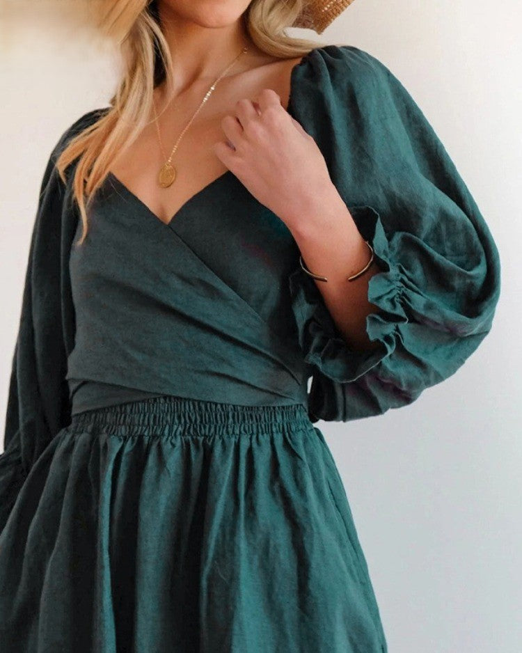 Bente™ - Vestido francés con mangas con volantes