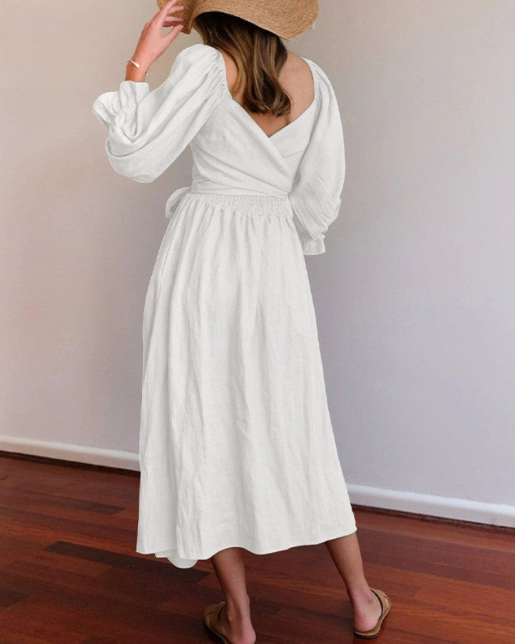Bente™ - Vestido francés con mangas con volantes
