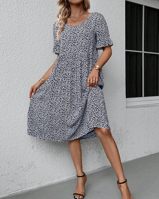 Augusta™ - Elegant blommig midiklänning för kvinnor