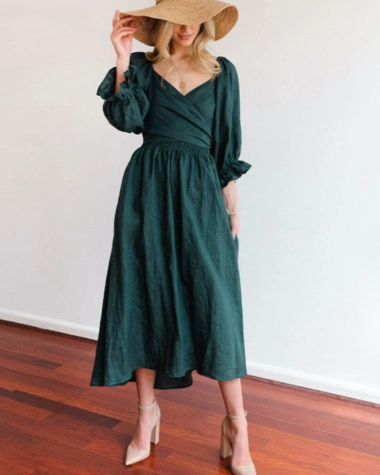 Bente™ - Vestido francés con mangas con volantes