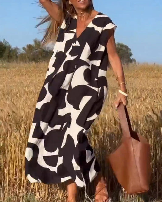 Marnie™ - Vestido estampado con cuello en V