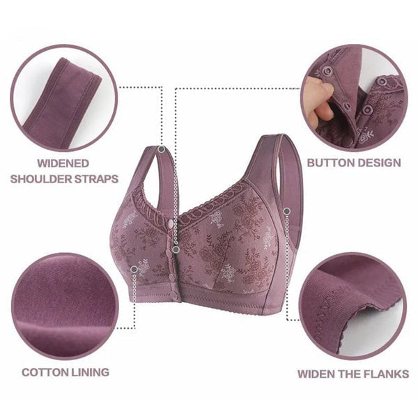 Bellie™ - Bh i bomuld med knaplukning foran | 1+1 GRATIS