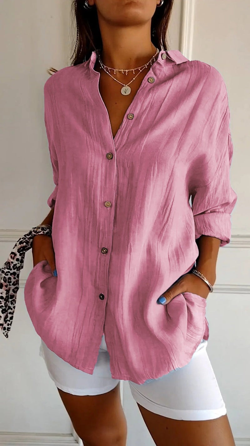 Saskia™ - Elegant skjorte med plisseret frisure