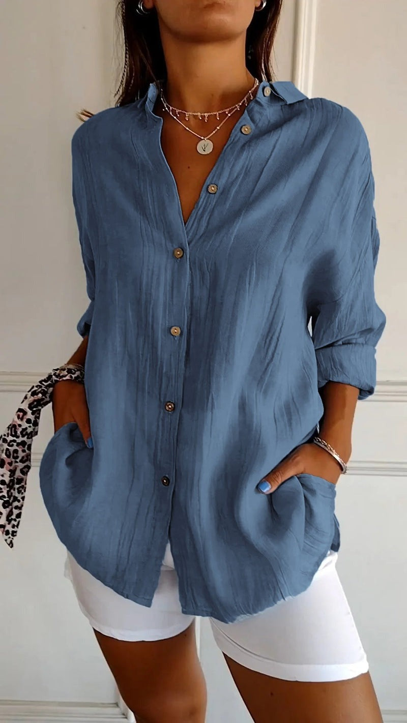 Saskia™ - Elegant skjorte med plisseret frisure