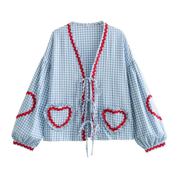 Benice™ - Vintageskjorte med hjertelommer