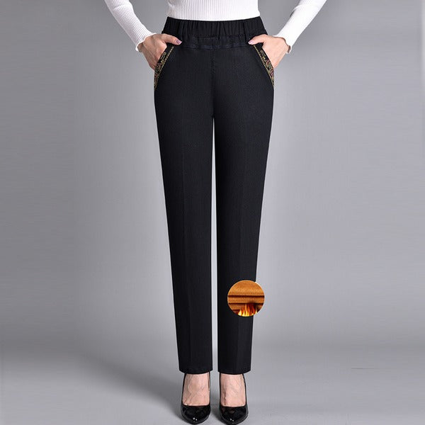 Linda® - Jeans de mujer con bolsillos laterales y cintura elástica