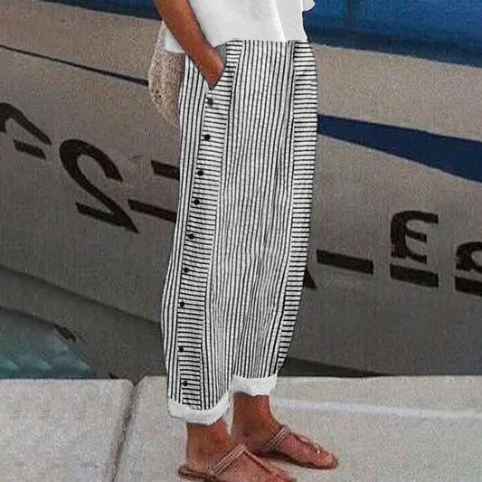 Pernille™ - Bekväma randiga sommarbyxor