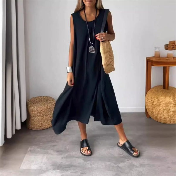 Bille™ - Vestido midi de algodón sin mangas