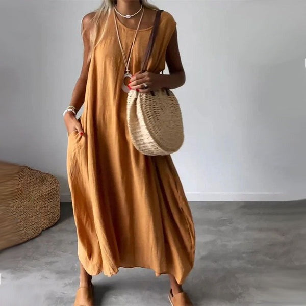 Bille™ - Vestido midi de algodón sin mangas