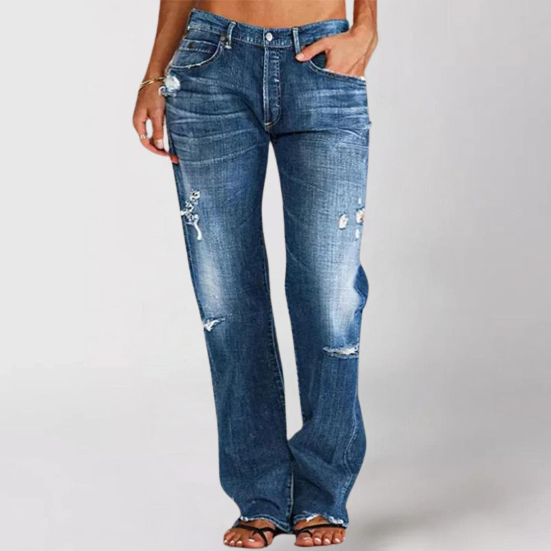 Lisbet™ - Vaqueros de mezclilla holgados y de corte ancho para mujer