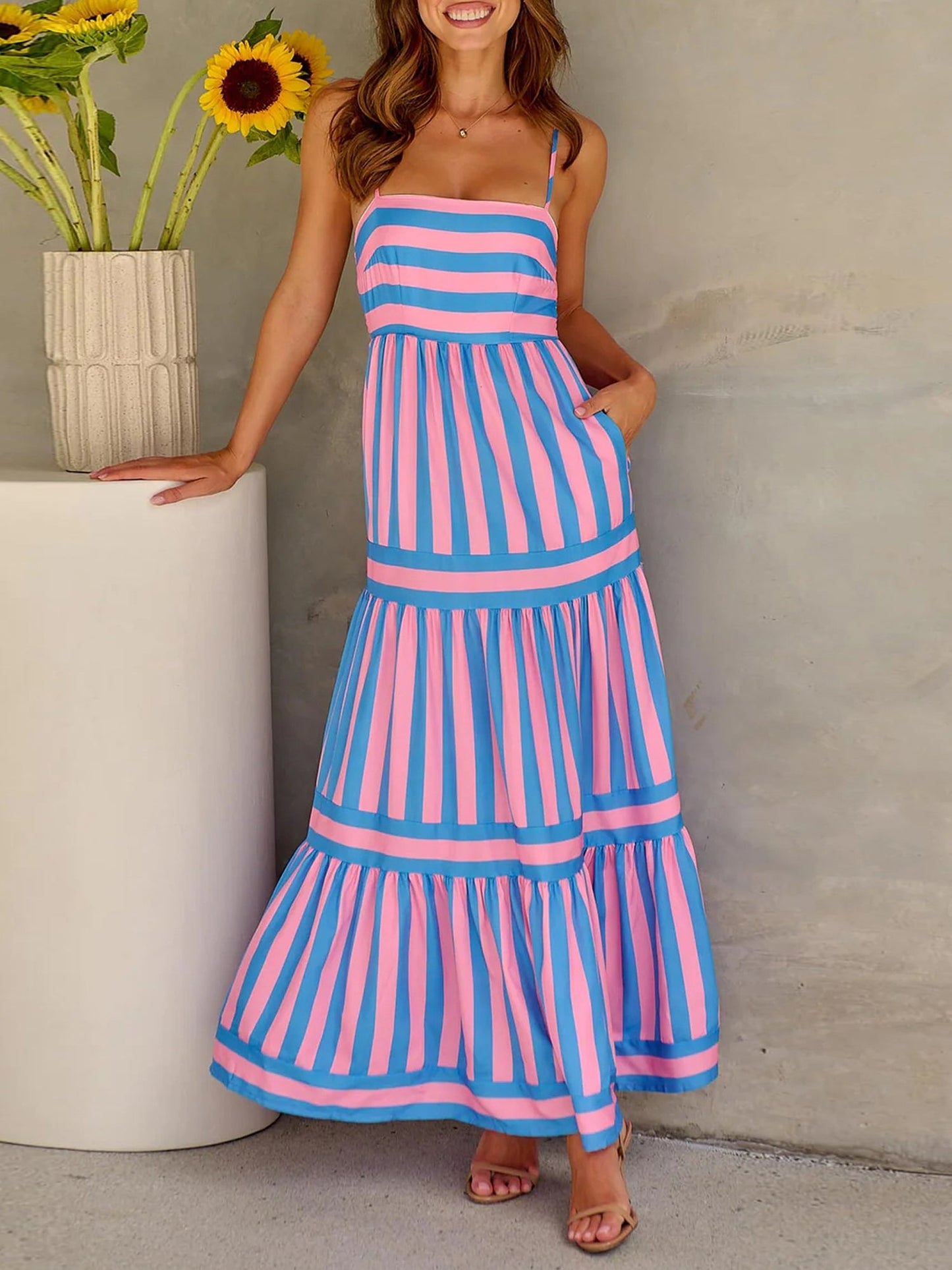 Elegante vestido de rayas | Clara™