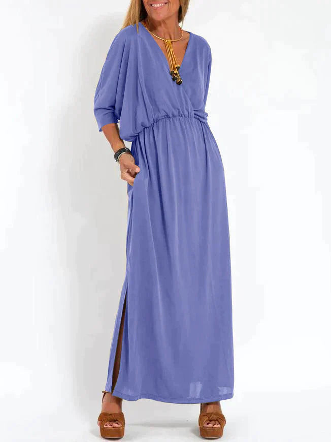 Lilia™ - Vestido casual de mujer con escote en V y abertura