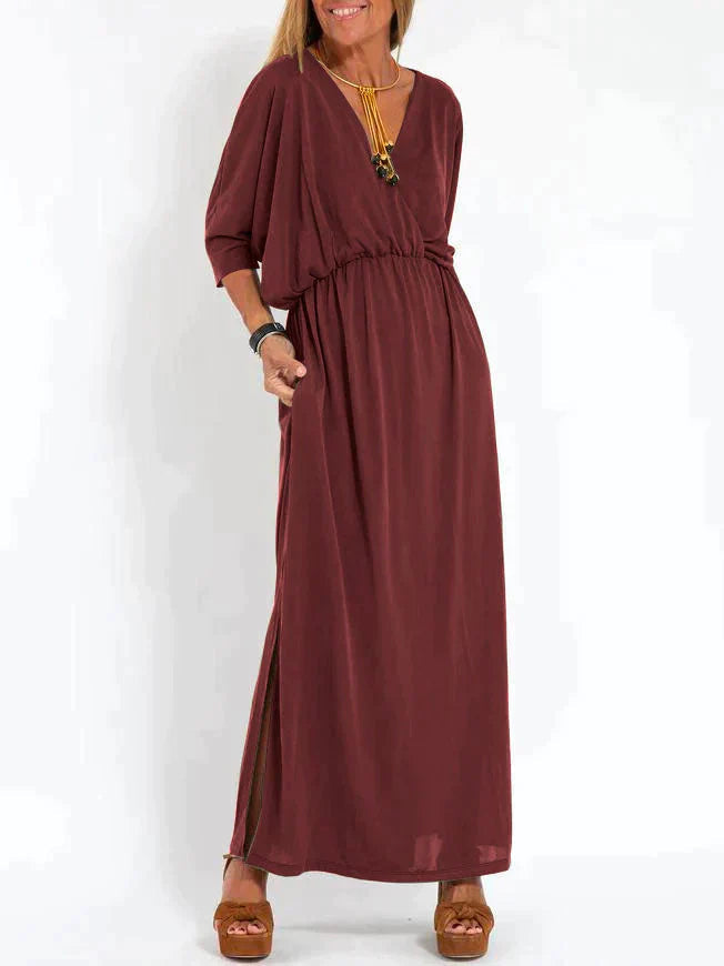 Lilia™ - Vestido casual de mujer con escote en V y abertura