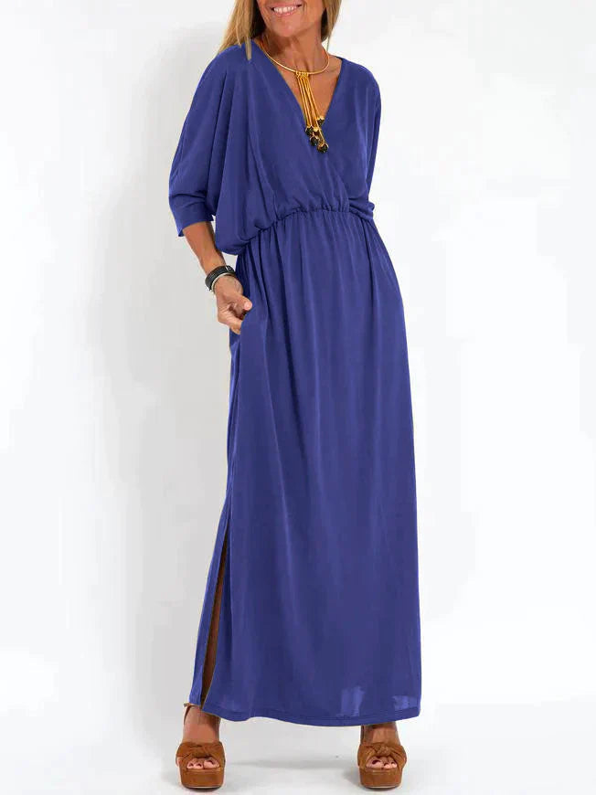 Lilia™ - Vestido casual de mujer con escote en V y abertura