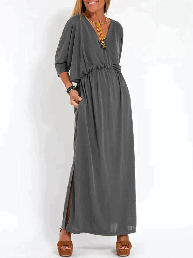 Lilia™ - Vestido casual de mujer con escote en V y abertura