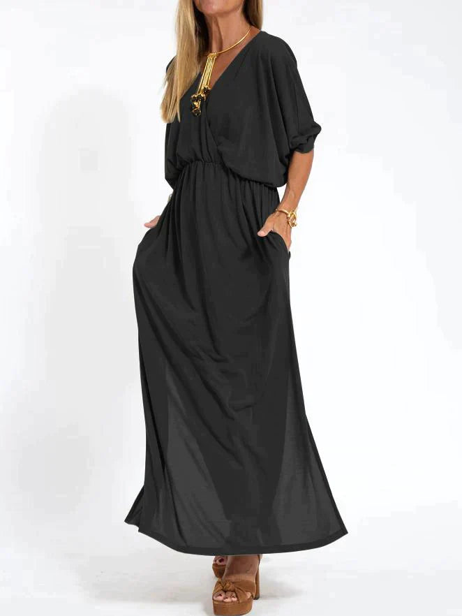 Lilia™ - Vestido casual de mujer con escote en V y abertura