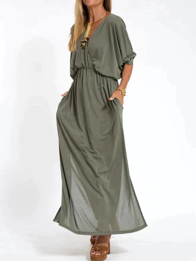 Lilia™ - Vestido casual de mujer con escote en V y abertura