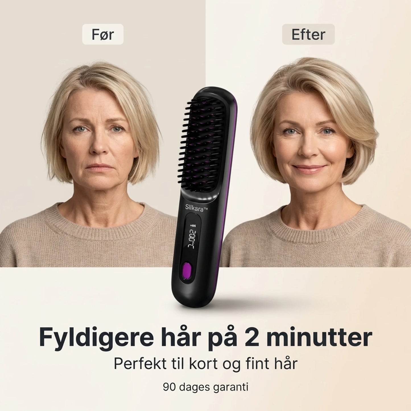 Silkara | Glattebørster Glat, naturligt fyldigt hår